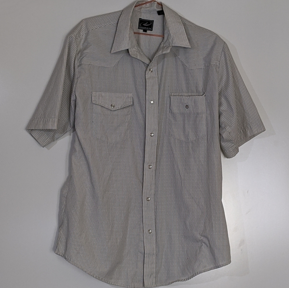 Roper Pearl Snap Short Sleeve Button Up Large